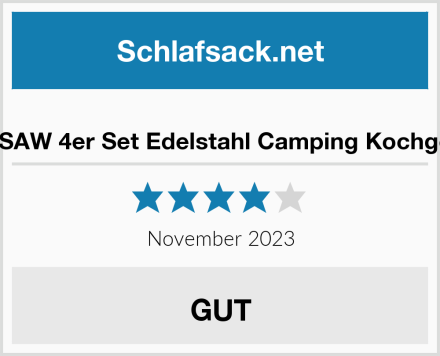 QINERSAW 4er Set Edelstahl Camping Kochgeschirr Test