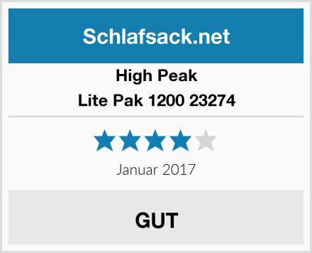 High Peak Lite Pak 1200 23274 Test