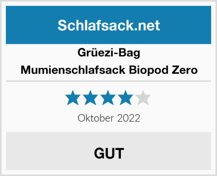 Grüezi-Bag Mumienschlafsack Biopod Zero Test