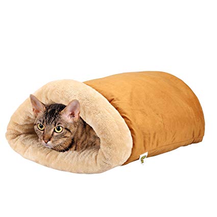 M, Grey BLEVET Warm Waschbare Kätzchen Bett Winddicht Sack Kuschelig Tasche Decken Matte Haustier Schlafsäcke für Katze und Hund MZ042 